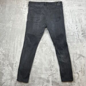 Aeropostale Mens Super Skinny Distressed Ripped Jeans Washed Black 34x32